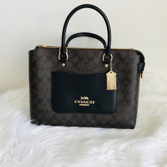 Coach Handbags - COACH Sig Emma Satchel Crossbody Purse